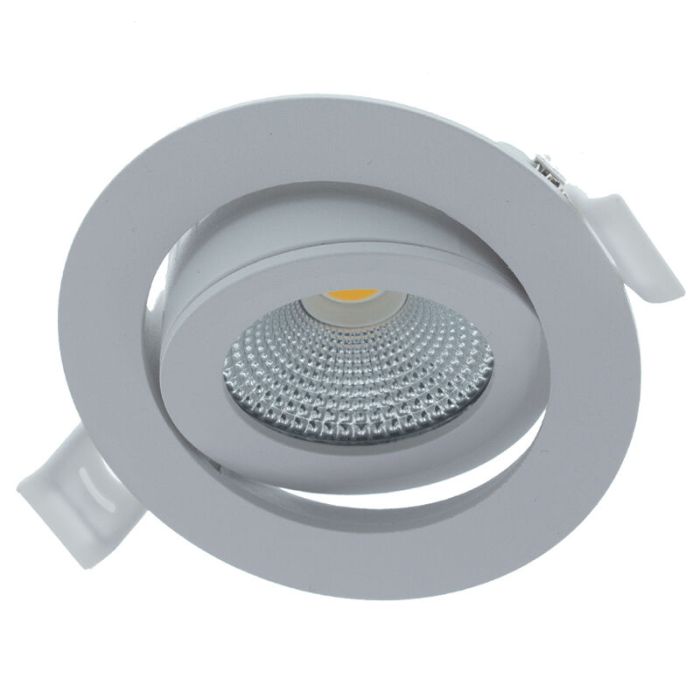 Vit infälld spotlight aluminium, Wimke, 5W, 2700K LED, IP44