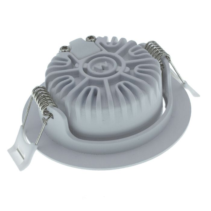 Vit infälld spotlight aluminium, Wimke, 5W, 2700K LED, IP44