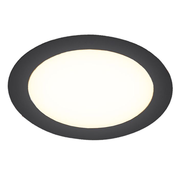 Svart downlight aluminium, Umbriel, 12W, 4000K LED, IP44
