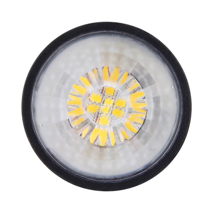 Dimbar GU10 LED lampa Antonie, svart, 7W, 2700K