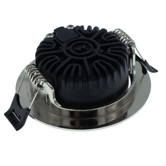 Silver downlight aluminium, Wimke, 5W, 3000K LED, IP44