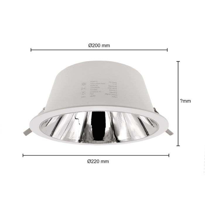 Vit downlight aluminium, Maud, 20W, white switch LED, IP22