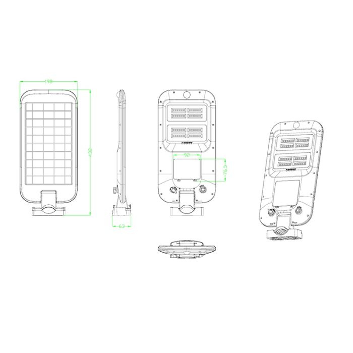 Solar LED gatubelysning Amsterdam, 18 Watt, 4000K, 2 års garanti