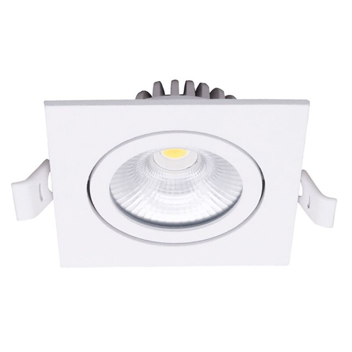 Vit infälld spotlight aluminium, Laom, 6W, 2700K LED, IP22