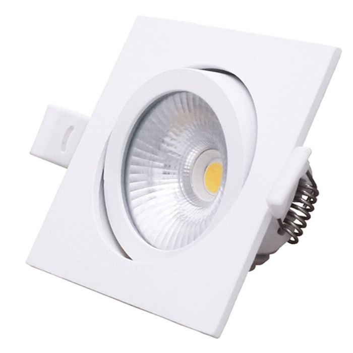 Vit infälld spotlight aluminium, Laom, 6W, 2700K LED, IP22