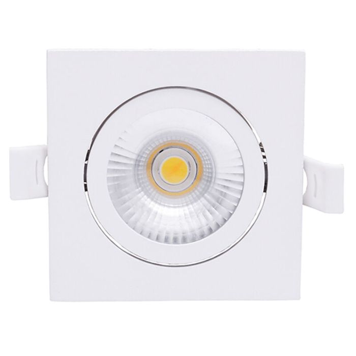 Vit infälld spotlight aluminium, Laom, 6W, 2700K LED, IP22
