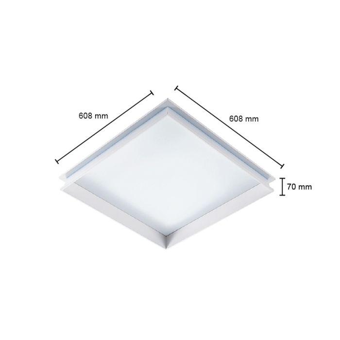 LED panel monteringsram 60x60 cm för takfönstereffekt