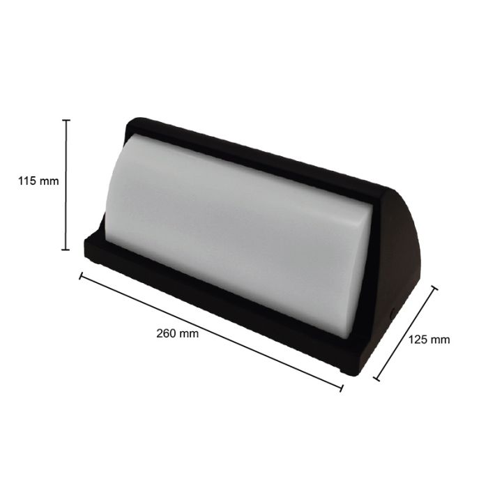 Svart utelampa aluminium, Rajko, 12W, 3000K LED, IP54