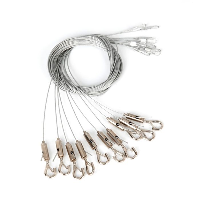 10 upphängningskablar med krok, 2m, för Saturn light line
