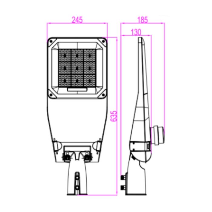 LED gatubelysning Vienna, 150 Watt, 5700K, 2 års garanti