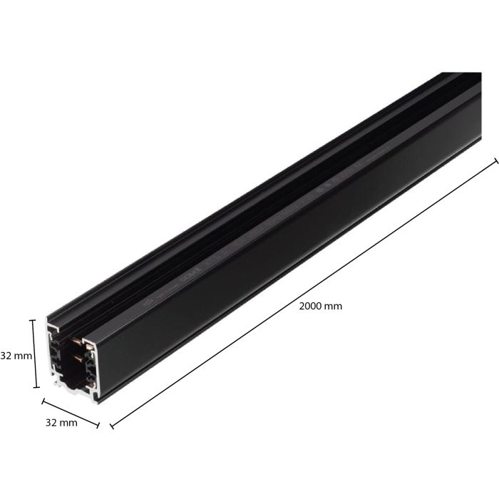 3-fasskena, 2 meter, svart, Pro