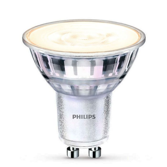 Dimbar Philips GU10 LED lampa, Pascal, transparent, 3,8w, dämpad till varm