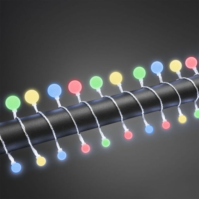 16m LED utomhus julbelysning, 80 färgade glödlampor
