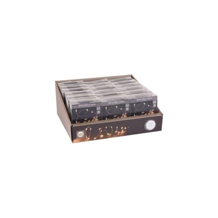 2m batteridrivna LED-kabellampor, 40 LED-lampor, varmvita