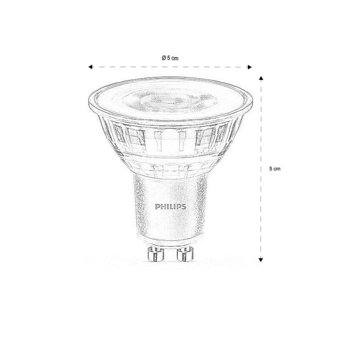 Philips GU10 LED lampa, Pascal, transparent, 4,6w, 2700K