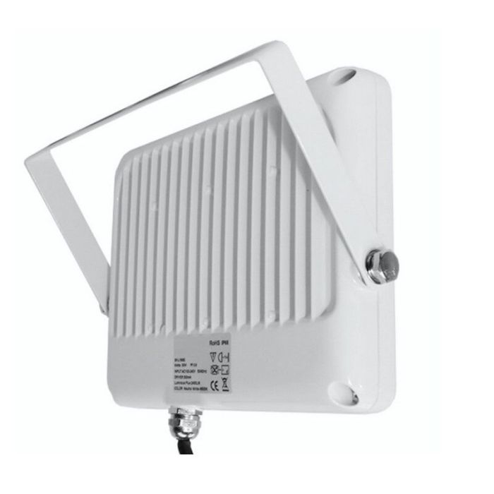 Vit strålkastare aluminium, Dunco, 20W, 6400K LED, IP65