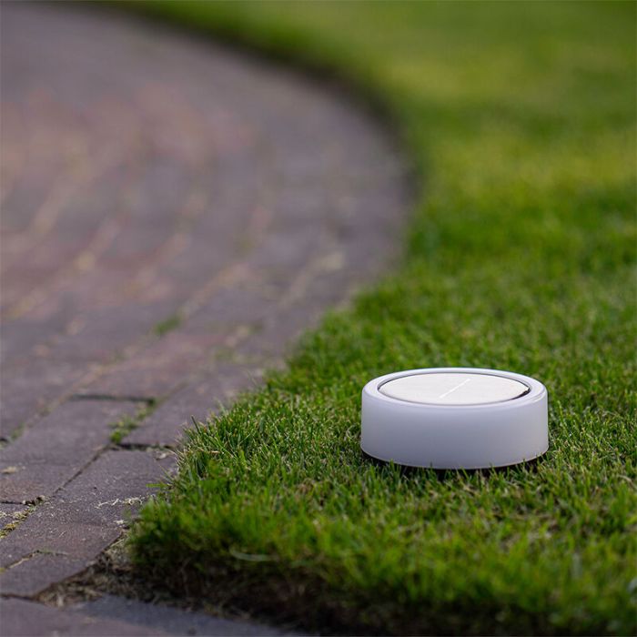 Vit trädgårdsspotlight plast, Nermin, 1W, 2700K LED, IP44