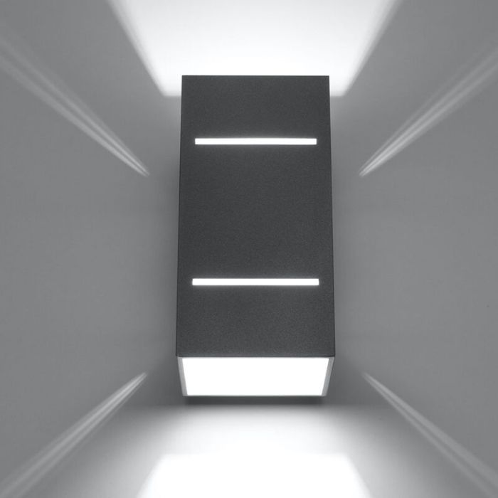 Aluminium up down vägglampa grå, Janien