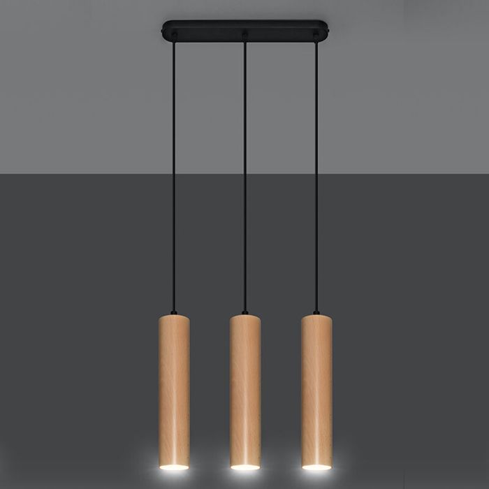 Trä fönsterlampa brun, Francina