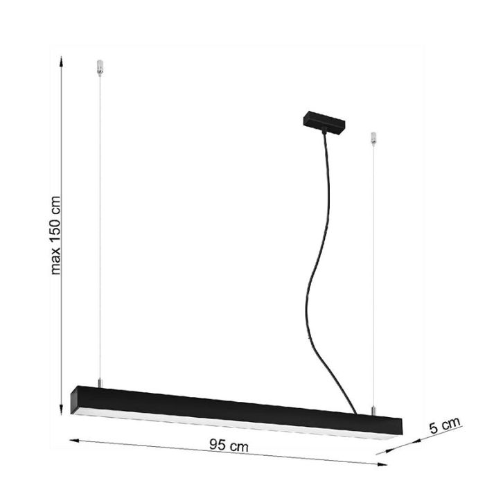 Aluminium fönsterlampa svart, Mascha, 31W, 3000K LED