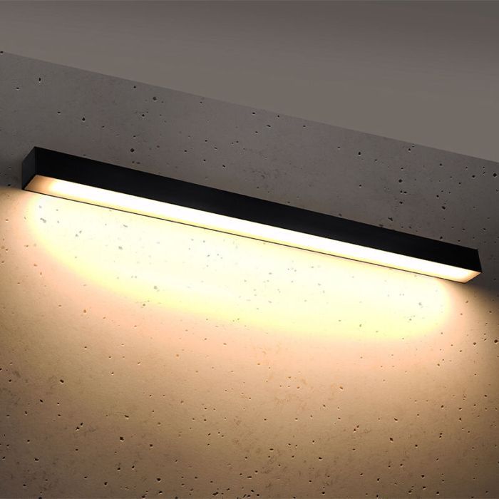 Aluminium vägglampa svart, Mascha, 31W, 3000K LED