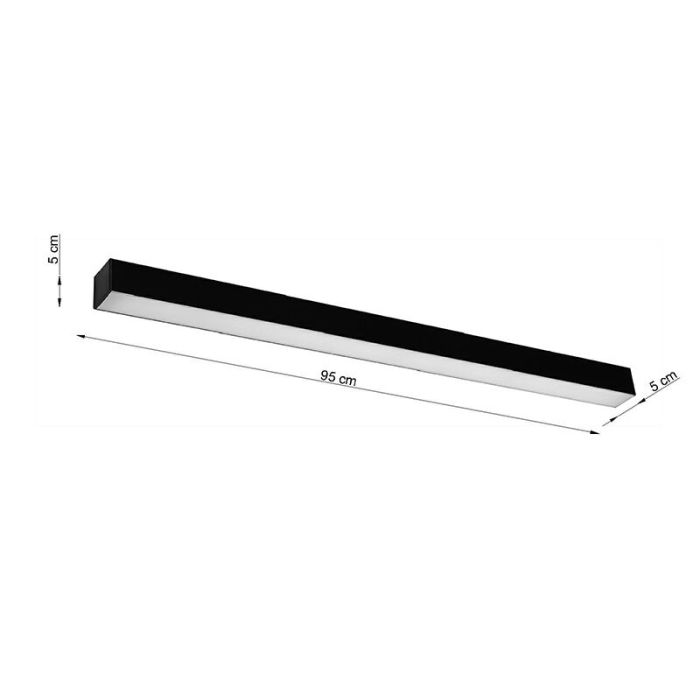 Aluminium vägglampa svart, Mascha, 31W, 3000K LED