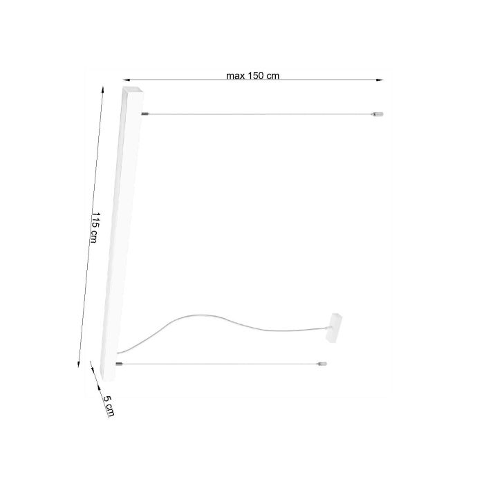 Aluminium fönsterlampa vit, Mascha, 38W, 3000K LED