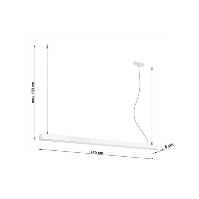 Aluminium fönsterlampa vit, Mascha, 48W, 3000K LED