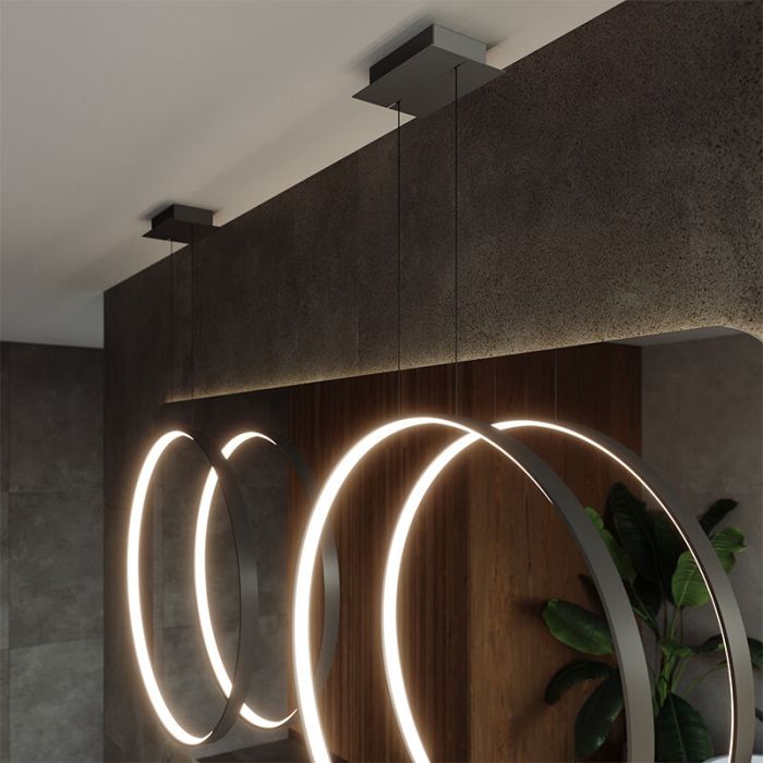 Aluminium fönsterlampa svart, Ringo, 70W, 3000K LED