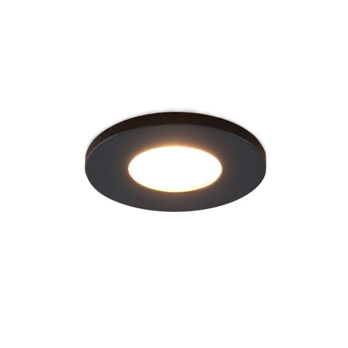 2 svart infälld spotlights uterum Dico, IP65, med anslutningsset och fjärrkontroll