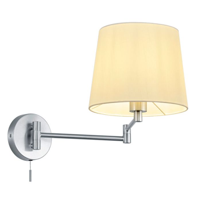 Nickel vägglampa klassisk, Niva, med dra i strömbrytaren