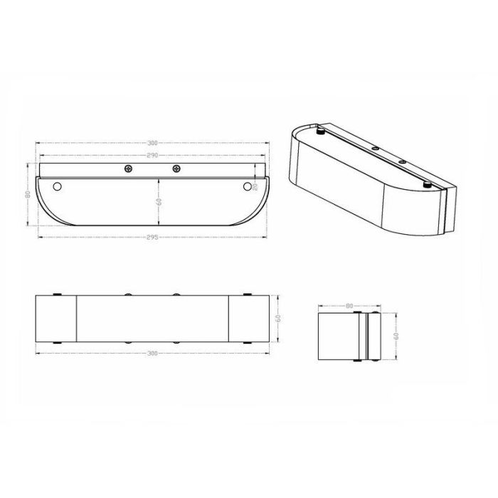 Vit up down vägglampa glas, Tomaso, 3,1W, 3000K LED