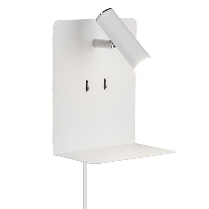 Vit vägglampa design, Ricciolo, 3W, 3000K LED, med brytare