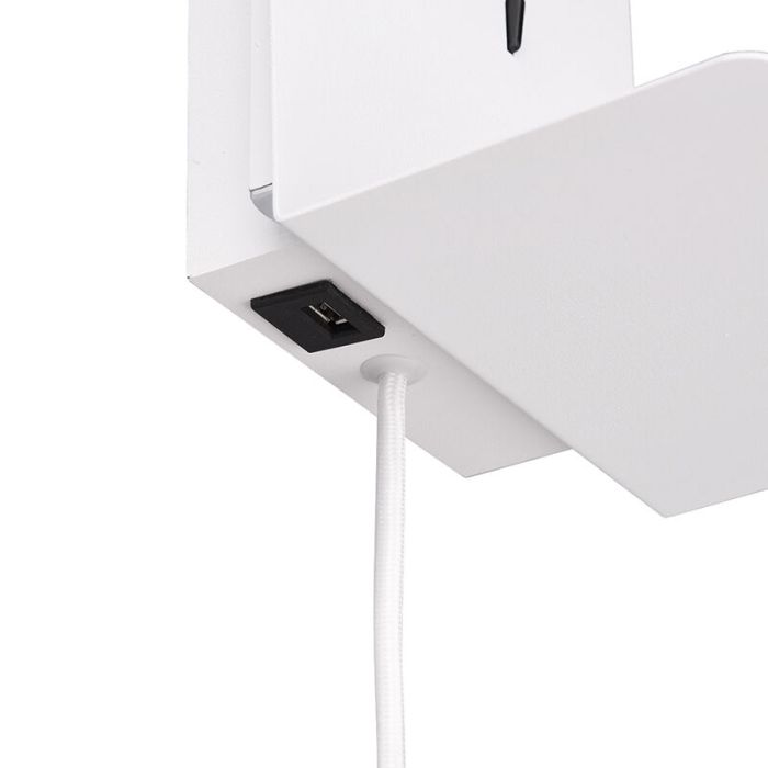 Vit vägglampa design, Ricciolo, 3W, 3000K LED, med brytare