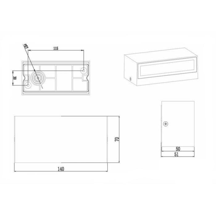 Antracit utelampa modern, Seby, 10W, 3000K LED, IP65