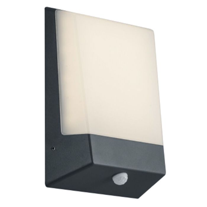 Svart utomhus vägglampa med skymningssensor modern, Bernadette, 9W, 3000K LED, IP54