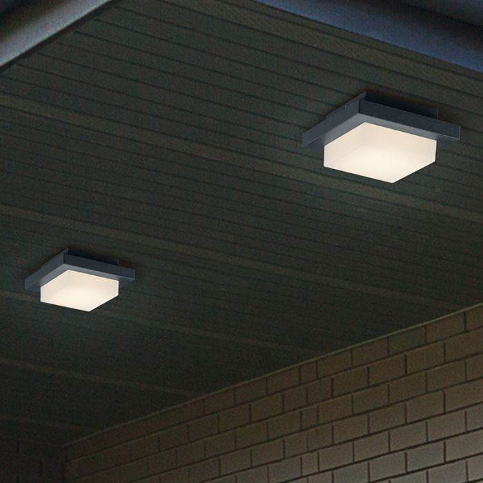 Antracit utelampa aluminium, Bletchley, 3,5W, 3000K LED, IP54
