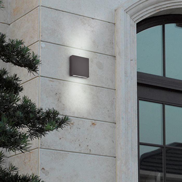 Antracit utelampa modern, Bridlington, 3W, 3000K LED, IP54