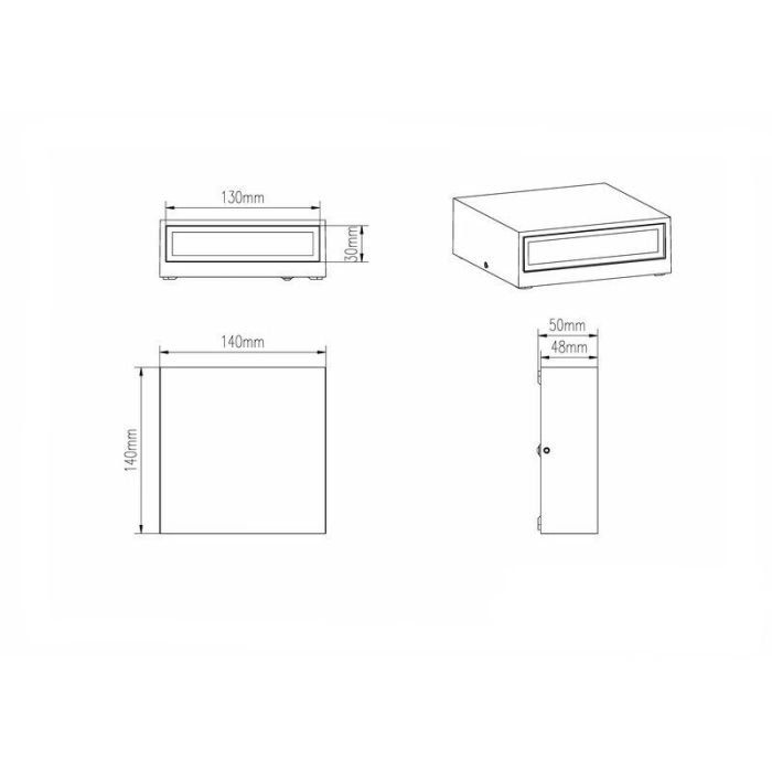 Antracit utelampa modern, Bridlington, 3W, 3000K LED, IP54