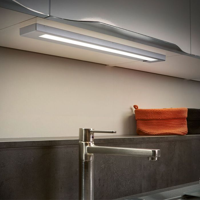 Silver köksskåp belysning plast, Sinem, 7W, 3000K LED, med brytare