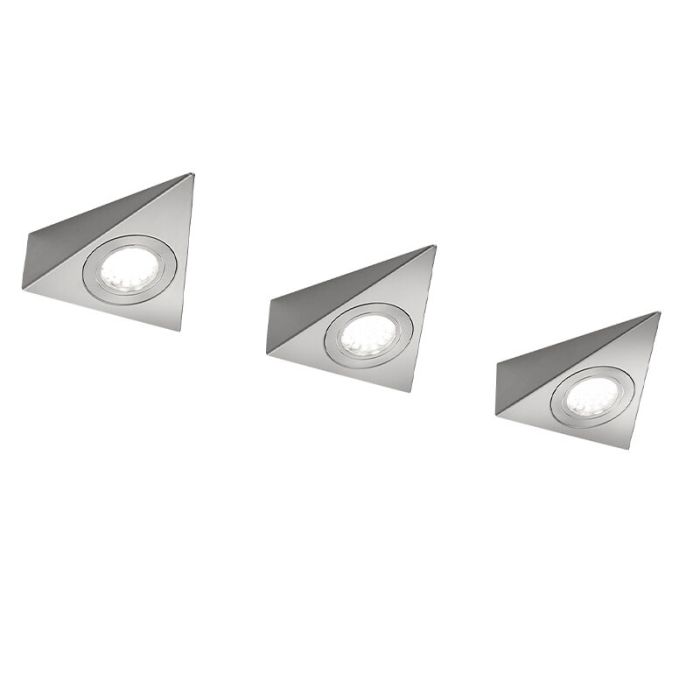 Nickel köksskåp belysning metall, Zerdali, 3W, 3000K LED, med brytare