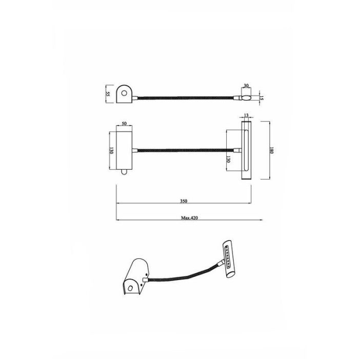 Mässing tavelbelysning modern, Eliza, 4W, 3000K LED