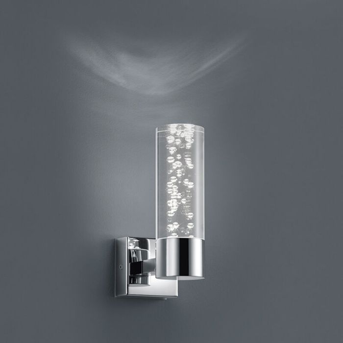 Krom vägglampa design, Delfina, 3,1W, 3000K LED, IP44