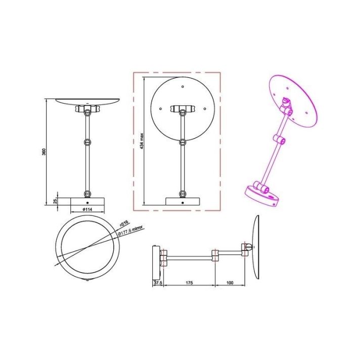 Krom vägglampa modern, Bartje, 3W, 3000K LED, IP44, med brytare