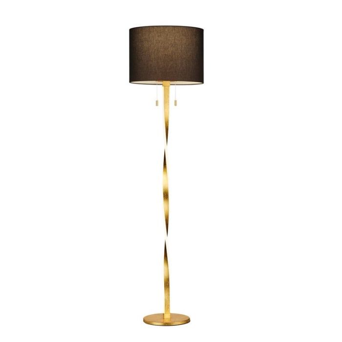 Guld golvlampa modern, Ramten, 7W, 3000K LED, med dra i strömbrytaren