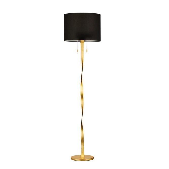 Guld golvlampa modern, Ramten, 7W, 3000K LED, med dra i strömbrytaren