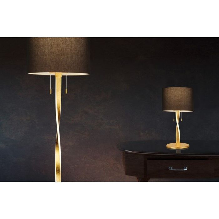 Guld golvlampa modern, Ramten, 7W, 3000K LED, med dra i strömbrytaren