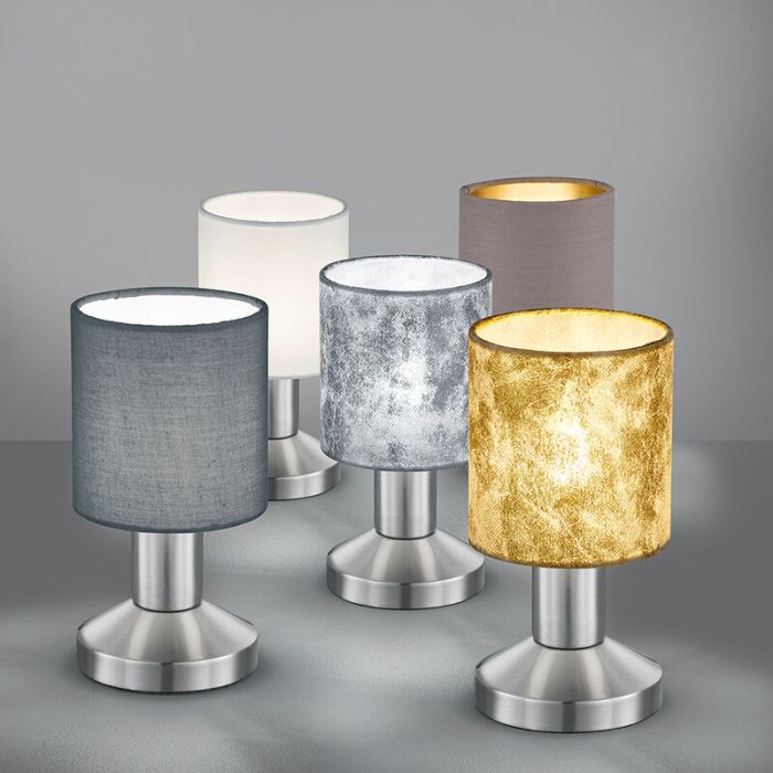 Nickel bordslampa metall, Nordby, med brytare