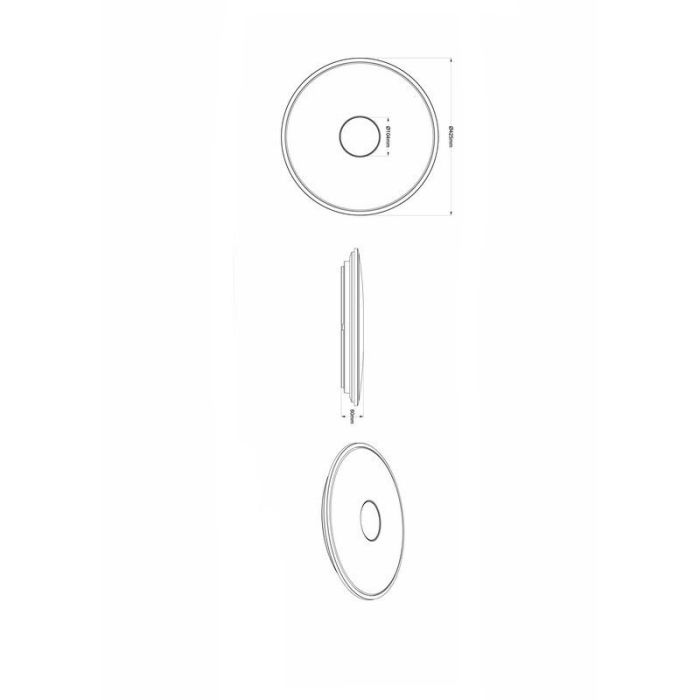 Vit plafond modern, Levain, 30W, varm till kall vit justerbar LED, met fjärrkontroll