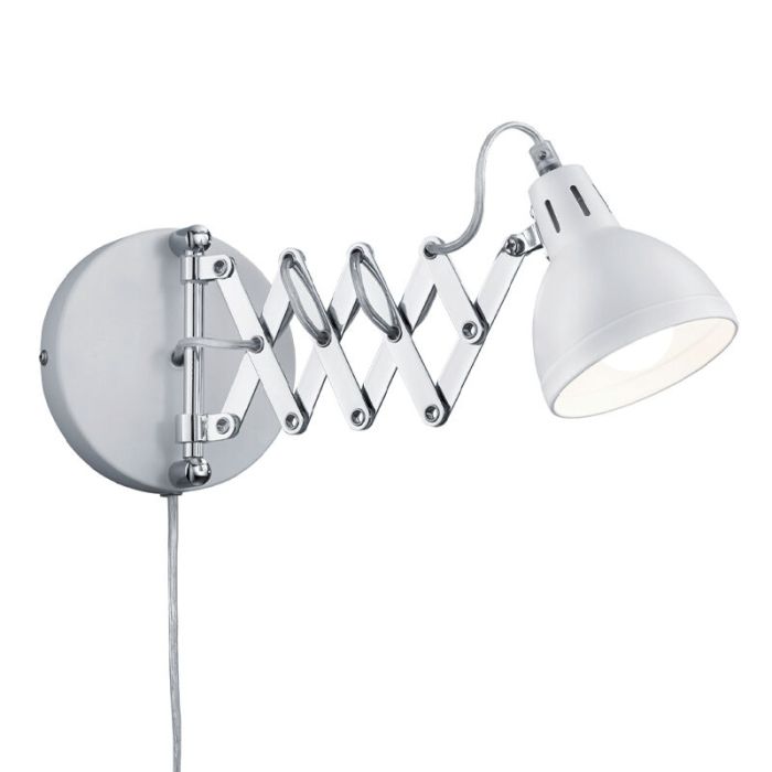 Krom vägglampa industri, Yemaya, med brytare
